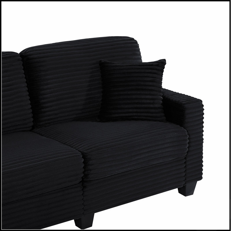 Canapé d'angle en forme de U avec pouf amovible et poches de rangement latérales pour une configuration flexible du salon