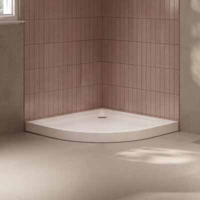 Breeze Quadrant 36 in. L x 36 in. W x 2.8 in. H Arc Acrylic Shower Pan in White