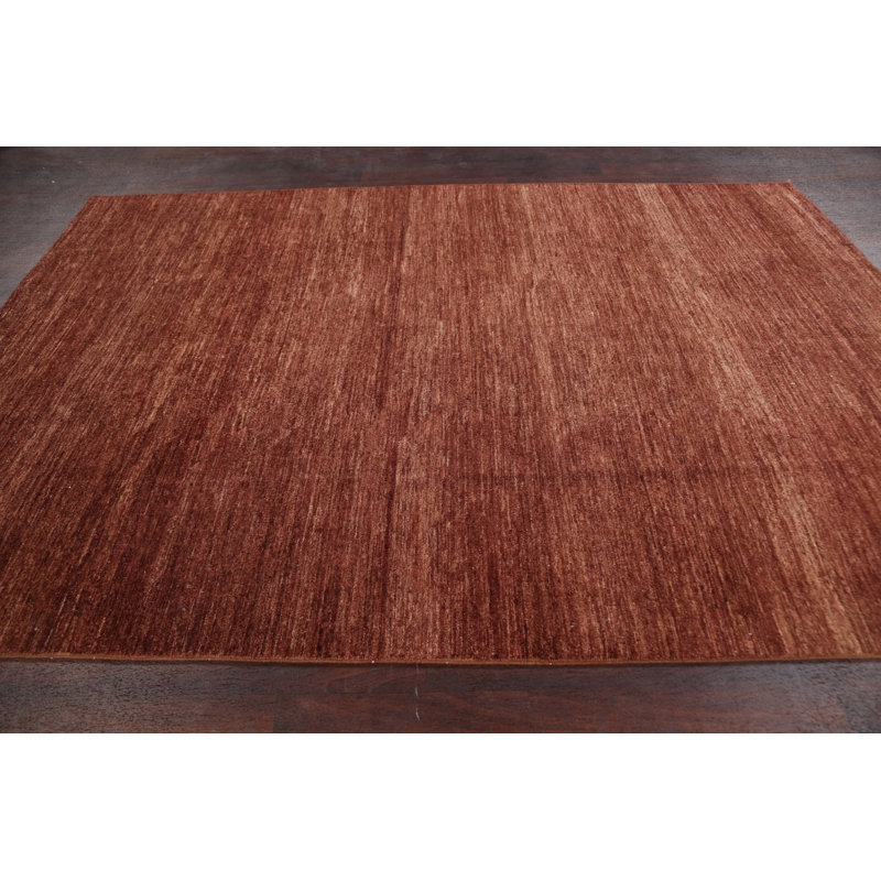Tapis décoratif en laine de conception unique 6 pi 6 po x 9 pi 4 po noué à la main New Age