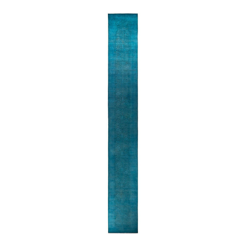 Tapis bleu / bleu sarcelle 2 pi 7 po x 21 pi 1 po Zaelyn