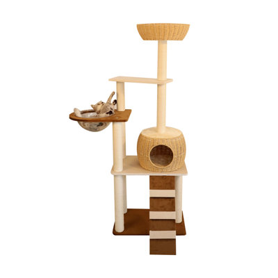4 Tiers Cat Tree with Condons,Perch,Scratching Posts