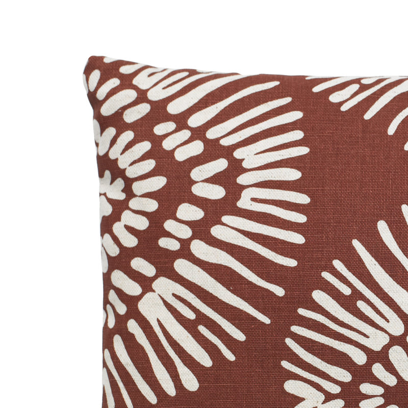  Housse de coussin rectangulaire et insert, H 14 po x l 48 po, Brun