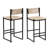 Set Of 2 Woven Bar Stools With Backrest Paper Rope Weave Dining Chairs For Kitchen Island-599085854
