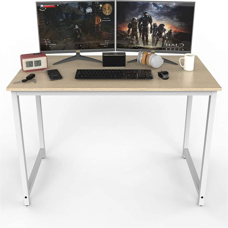 Bureau d'écriture rectangulaire 47,01 po Siovhan, Noyer / Blanc