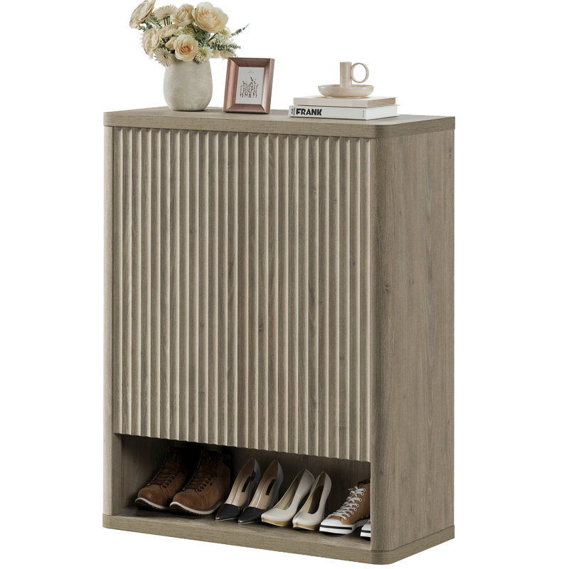 Armoire de rangement pour chaussures Cesiro, 24 paires, Aulne gris, Individuel