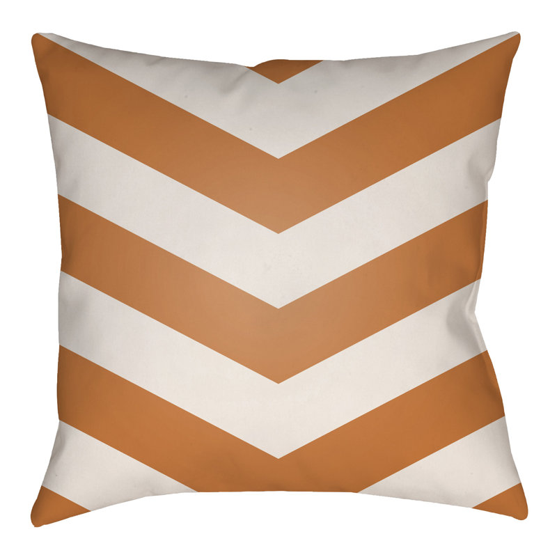 Tangerine and Ivory Chevron 16" Square Outdoor Pillow Set