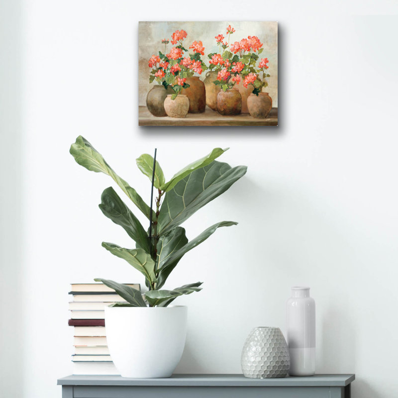 «Cottage Geraniums» par Julia Purinton, art mural en verre acrylique, H 12 po x l 16 po x P 0,13 po