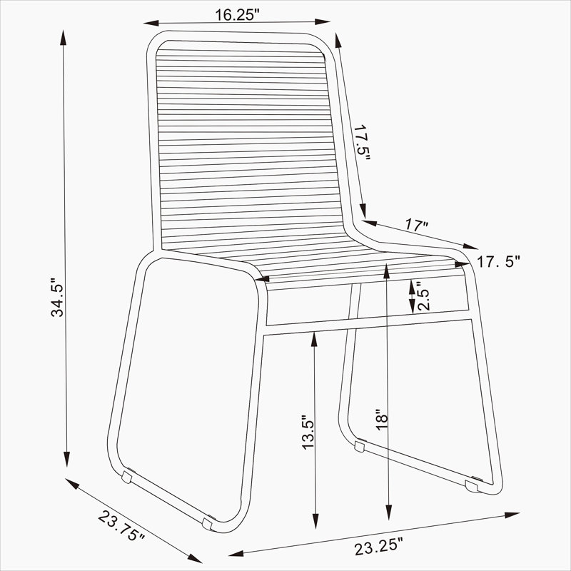 Chaise d'appoint empilable Jerome