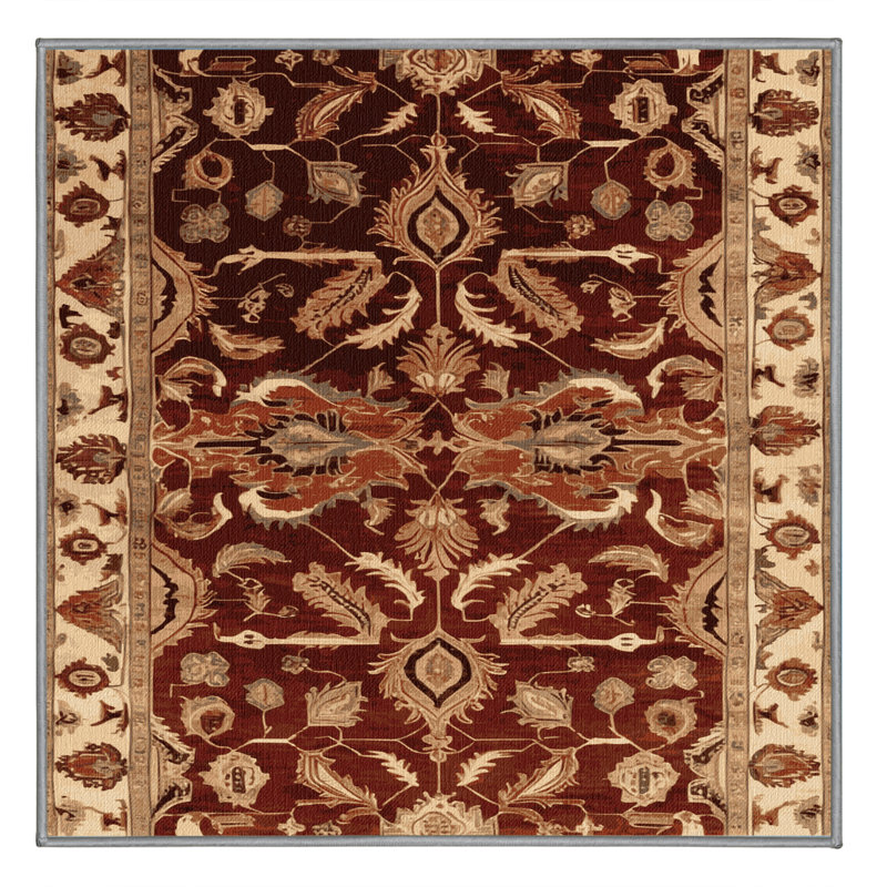 Tapis brun lavable à la machine, Carré 7 pi