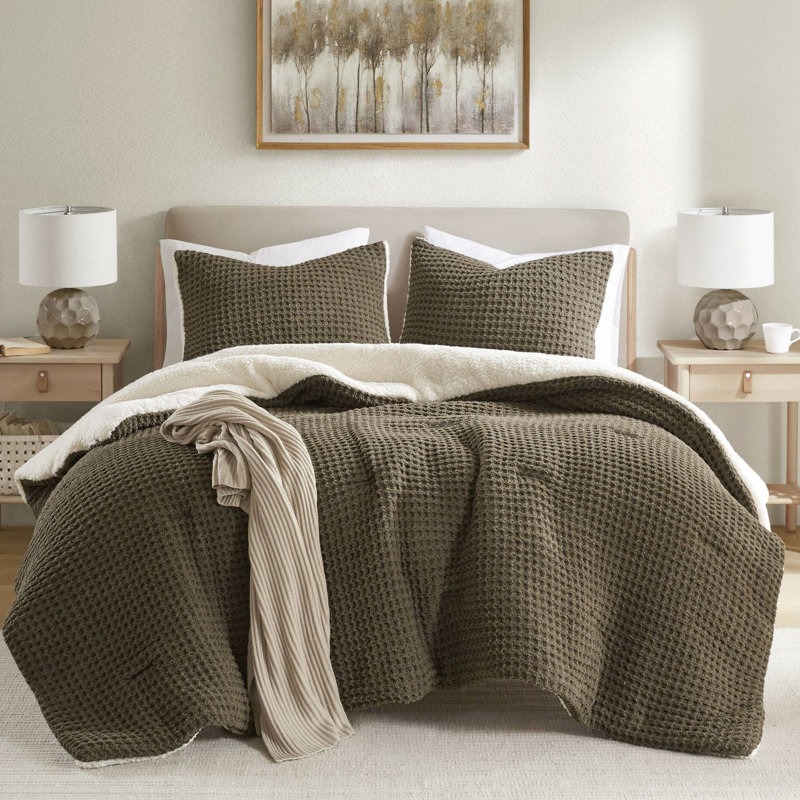 Édredon en chenille texturé gaufré pour lit double / grand lit - rembourrage 100% tout confort