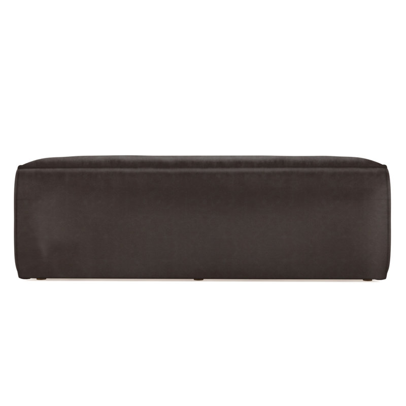 Canapé surdimensionné Varick, Imprimé bleu de lin à tissage carré, H 30 po x l 96 po x P 47 po, Brun foncé