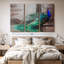 «Elegant Blue Peacock» sur toile-1363455291