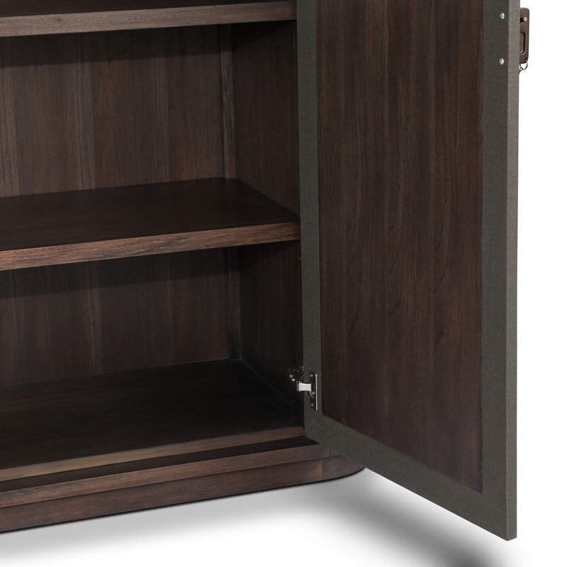 Berlin Cabinet-Black Linen, Dark Green Lacquered Linen