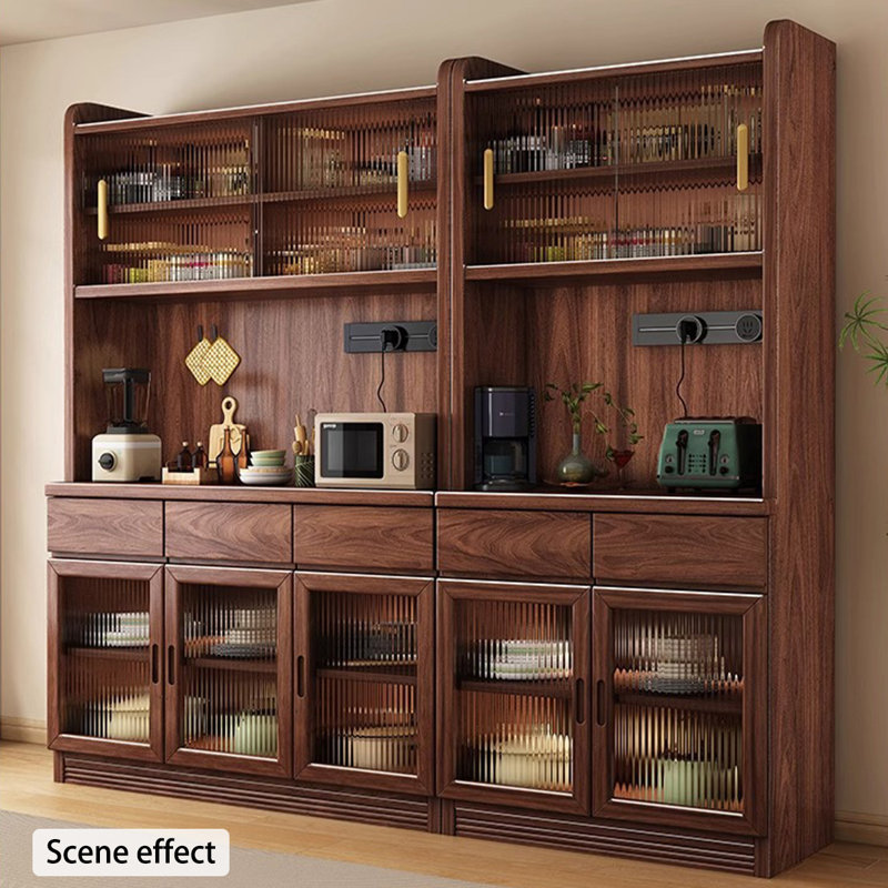 Buffet en noyer massif et bois manufacturé, H 78,74 po x l 47,24 po x P 14,96 po