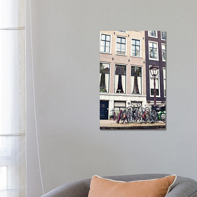 Amsterdam Bicycles by Caroline Mint - Wrapped Canvas Print, 66.04 cm H x 45.72 cm W x 1.91 cm D