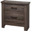 Table de chevet en bois naturel avec 2 tiroirs de rangement - Meuble de chambre