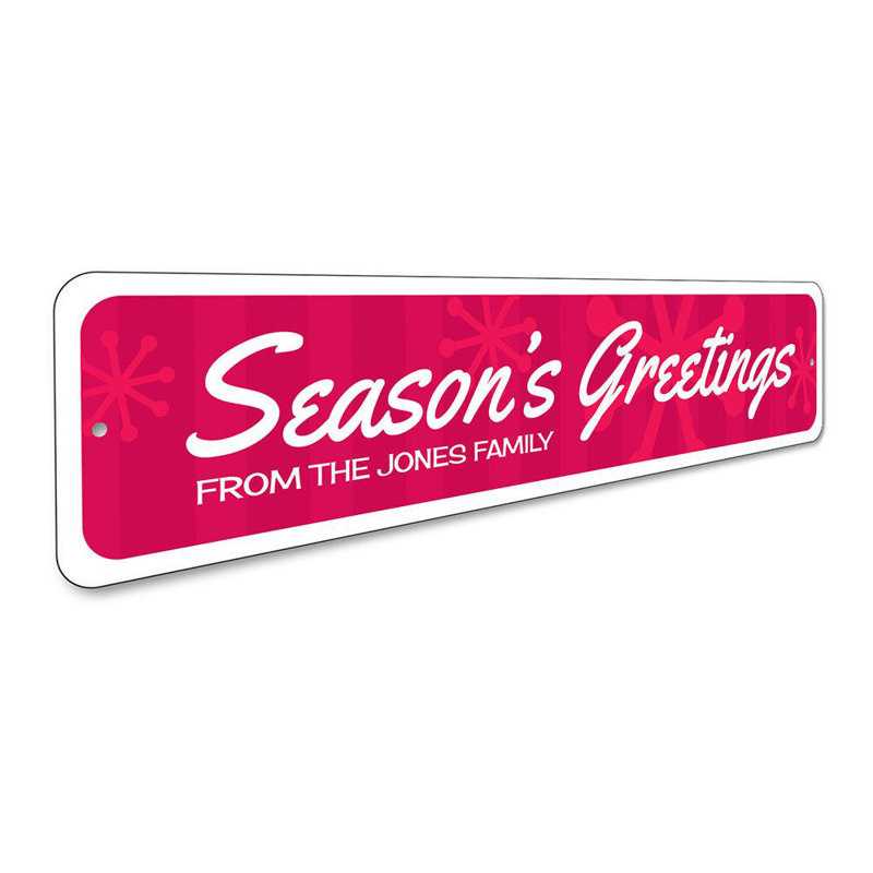 Plaque en aluminium Season's Greetings, H 6 po x l 24 po x P 0,06 po