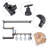 Industrial Wine Racks Wall Mounted Shelf Rack Bottle Holder With 4 Stem Glass Holder
