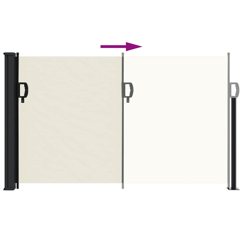 Vidaxl Retractable Side Awning, Cream, 55.1" x 236.2"