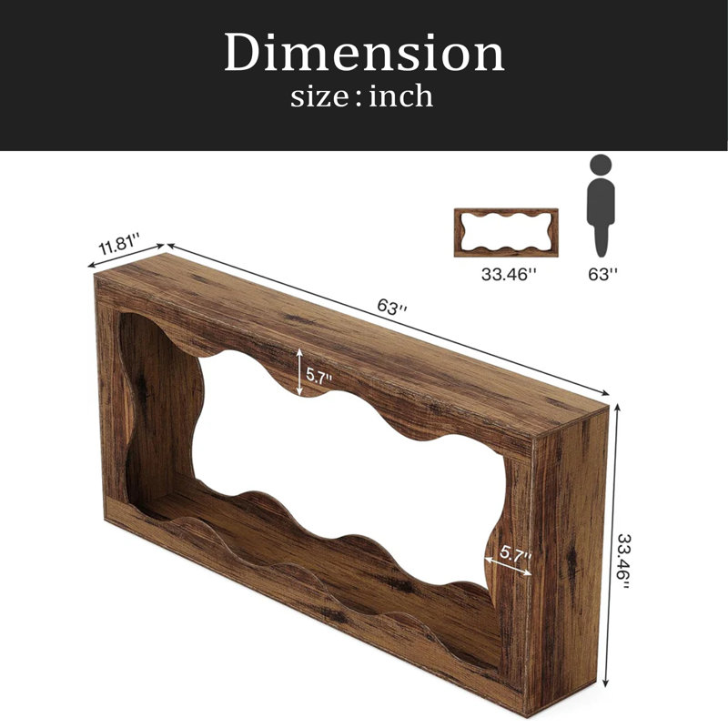 Modern Style Entryway Table,Industrial Console Table,Coffee Table, Rustic Brown
