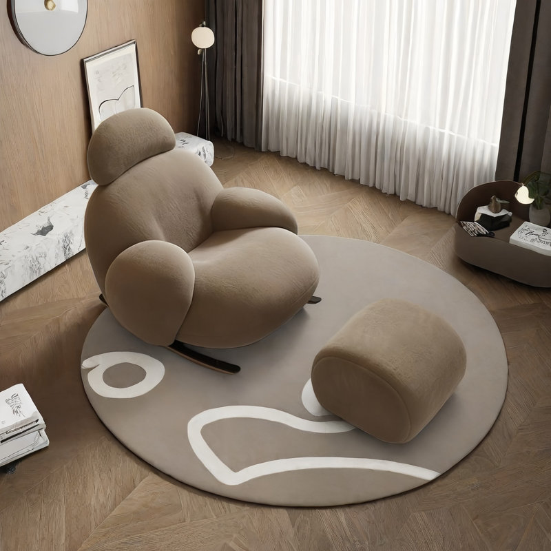 Chaise berçante moderne avec repose-pieds
