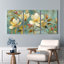 Ensemble de 3 tableaux muraux sur toile tendue représentant des fleurs de magnolia