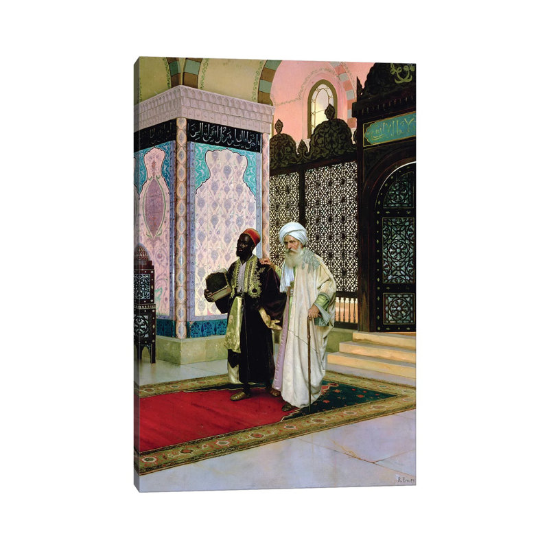 After Prayers At The Mosque by Rudolphe Ernst - Wrapped Canvas Painting, 20.32 cm H x 30.48 cm W