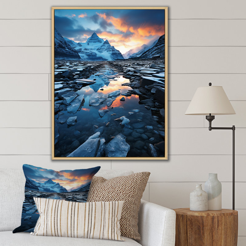 Rayo Canada Columbia Icefield Majesty - impression, Cadre naturel flottant, H 44 po x l 34 po x P 1,5 po