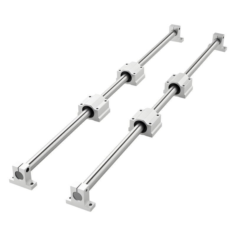 Ensemble de rails linéaires, SFC25, 2 rails de guidage de mouvement linéaire de 1000 mm (39,4 pouces) et 4 blocs de glissières à roulement, pour glissières de machine de bricolage, fraiseuses de tour, plaque à bascule de formation de bricolage