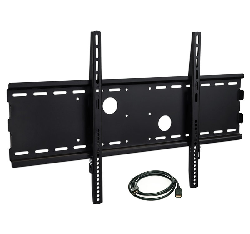 Support mural motorisé noir pour écrans de plus de 50 po avec tablettes Mount-it, peut supporter jusqu'à 165 lb
