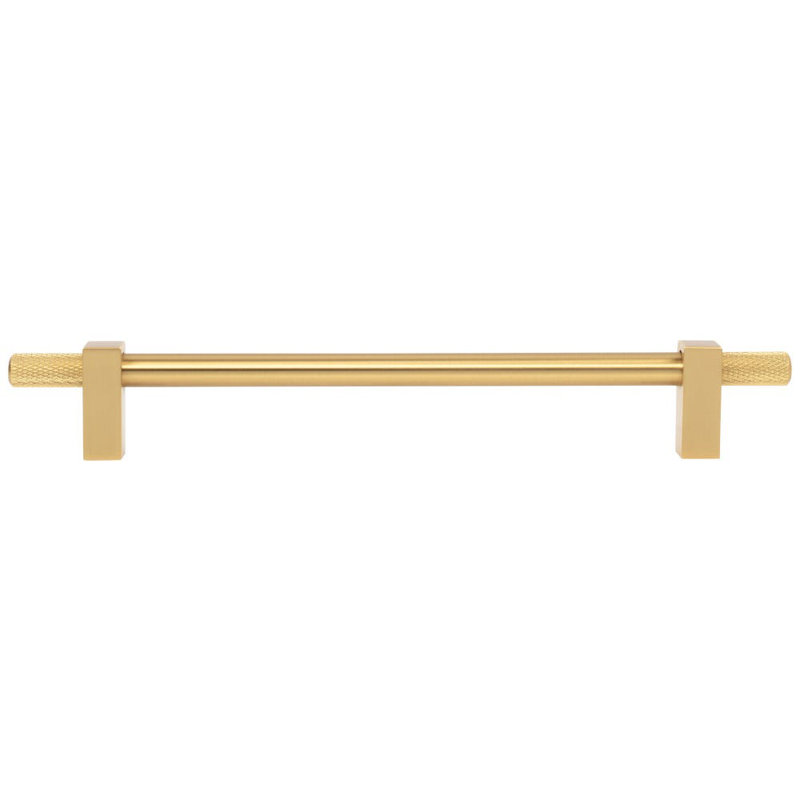 Larkin 4 Knurled Ends Bar Pull, Brushed Gold, 3 3/4"