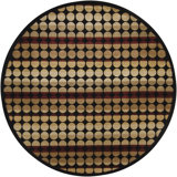 Aadi Polka Dots Hand-Knotted Wool Tan/Black/Wine Area Rug