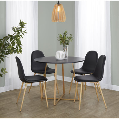 Table de salle à manger en bois naturel transfert et panneau de fibres à densité moyenne