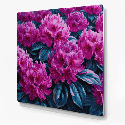 Botanical Rhododendrons Purple Metal Wall Art
