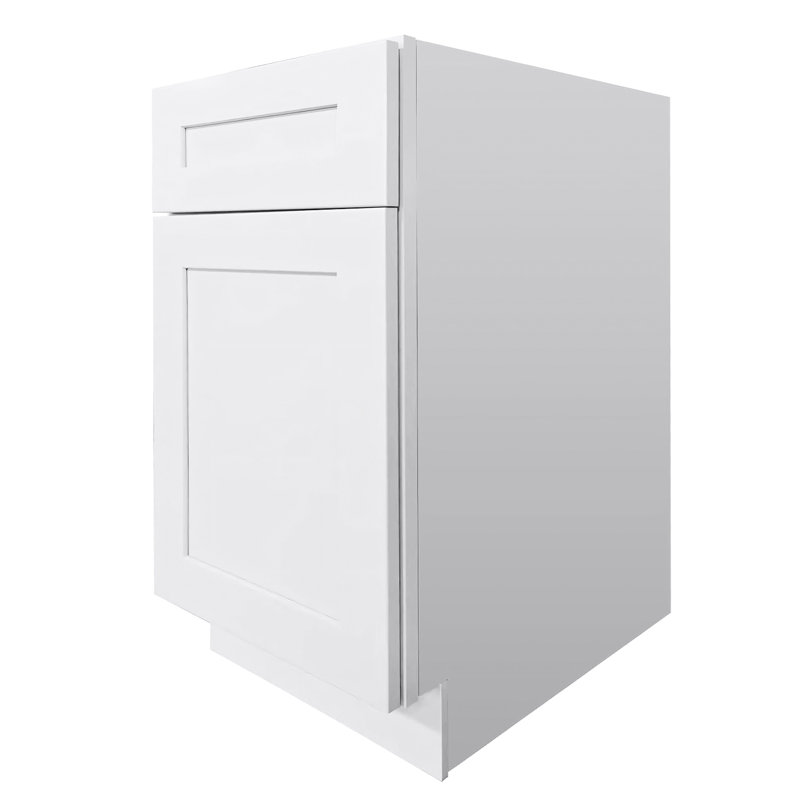 Armoires de cuisine en contreplaqué prêtes à assembler avec 1 tiroir et 1 tablette réglable, Blanc, 12
