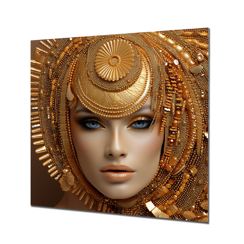 «Golden Luxe Woman Diva», art mural en métal Dior, H 16 po x l 16 po