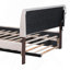 Lit plateforme tapissier grand avec lit gigogne simple Teddy