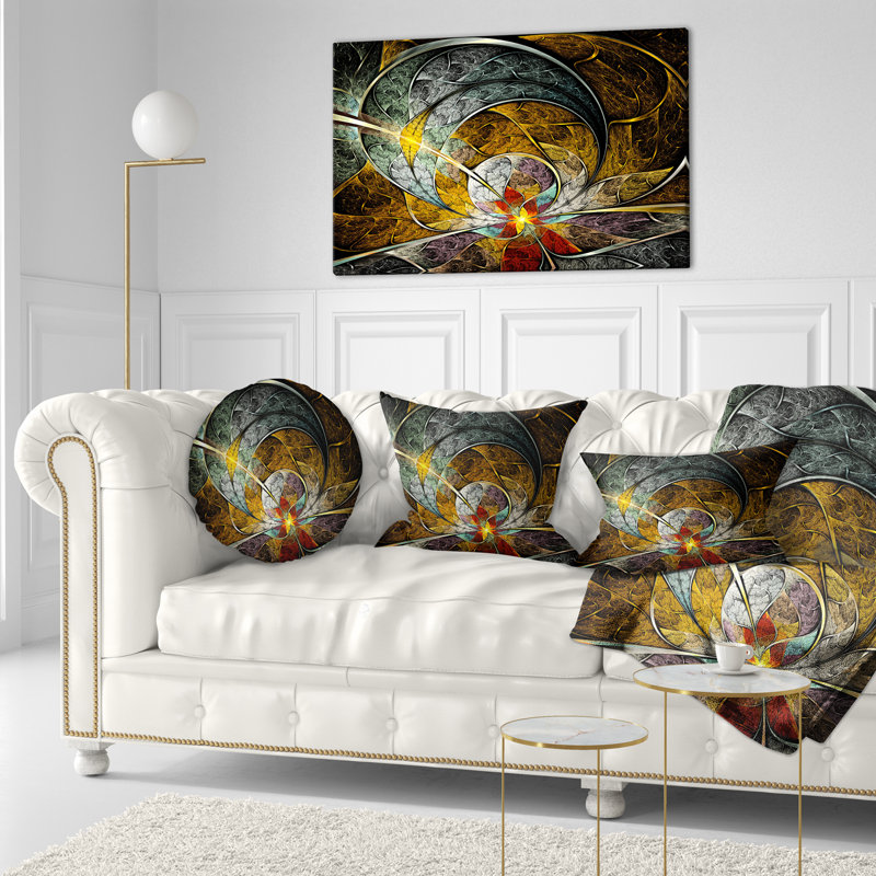 Coussin lombaire à fleurs, symétrique digitale