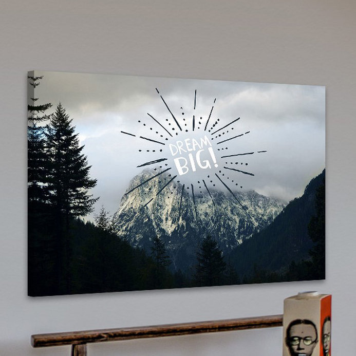 « rêve big text » par robin, reproduction d’art sur toile tendue, H 30 po x l 45 po x P 1,5 po