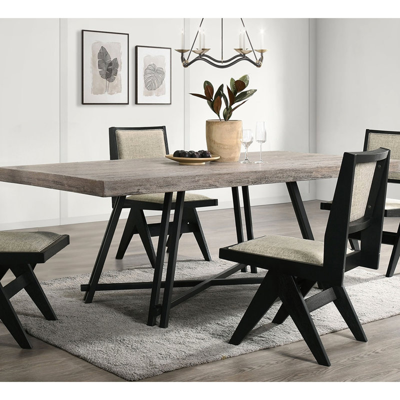 Modern Dining - Black Rectangular Table With Foam Chairs For Diner Contemporary Captivating, 4
