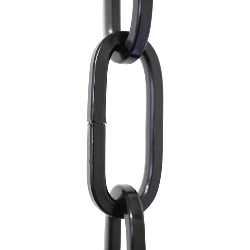 Chaîne de lustre décorative à maillons standard, Noir, 120"H x 0.79"W x 0.16"D