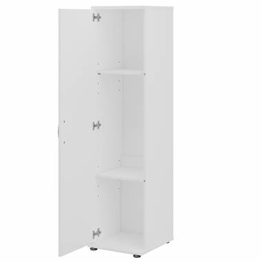 Bush Business Furniture Universal 5 Piece Modular Garage Storage Set with Floor and Wall Cabinets in White