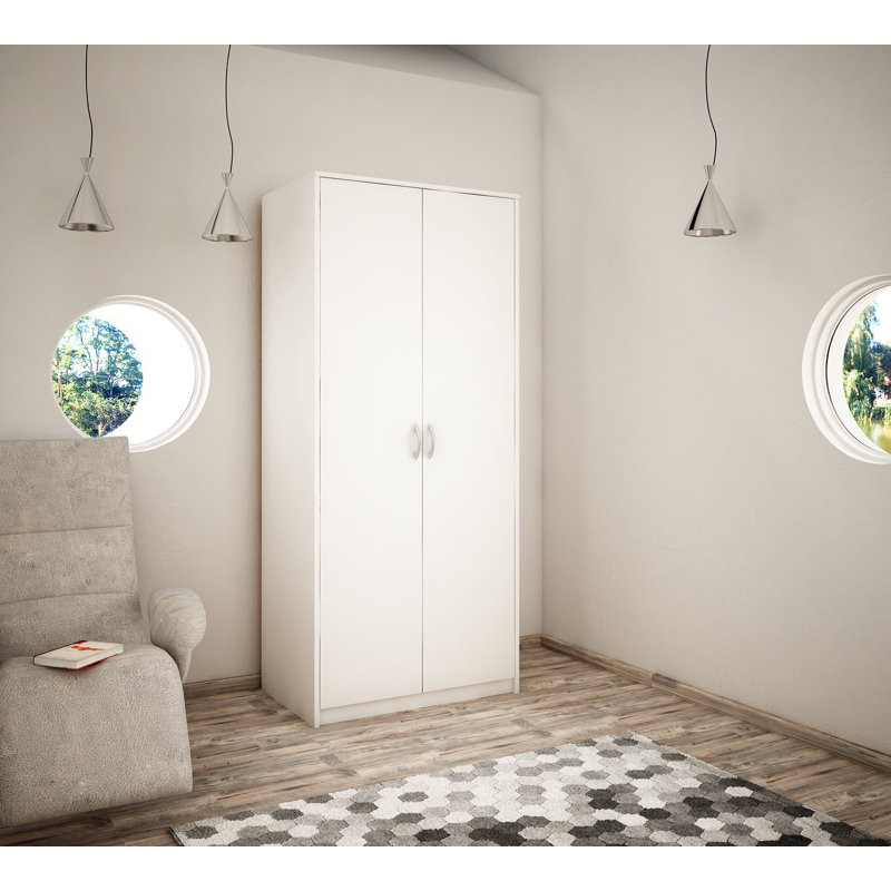 2 Door Wardrobe, White