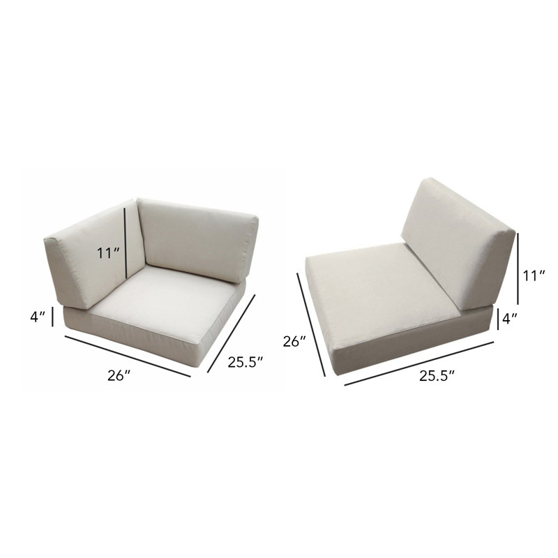 Barneveld 14 Piece Outdoor Sunbrella Cushions, Canvas Natural Sunbrella® Canvas