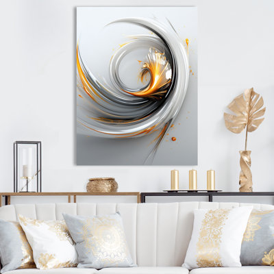 Sublime liquide minimal en or blanc argenté I - formes abstraites, art mural, salon