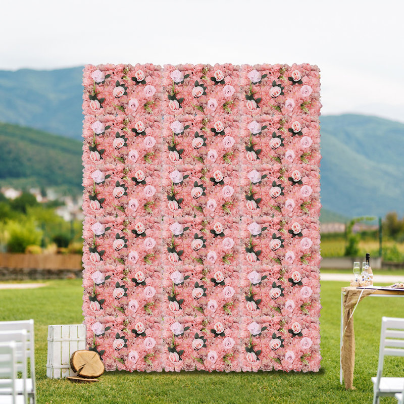 12 pièces panneau de fleurs murales artificielles pour fond de photo décor de mariage, Orangé