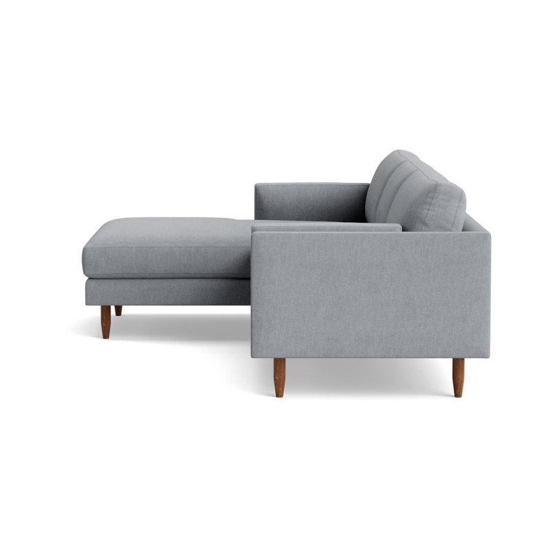 Skinny Fat Chaise Sectional, Performance Weave - Zinc, Left Hand Facing