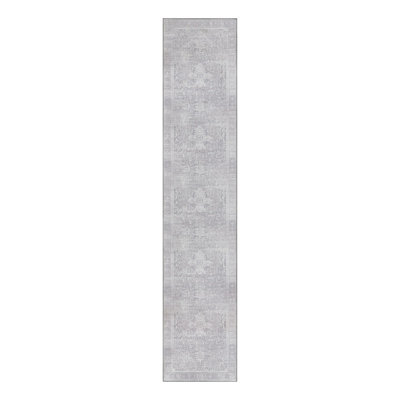 Tapis gris abstrait en chenille tissée à la machine