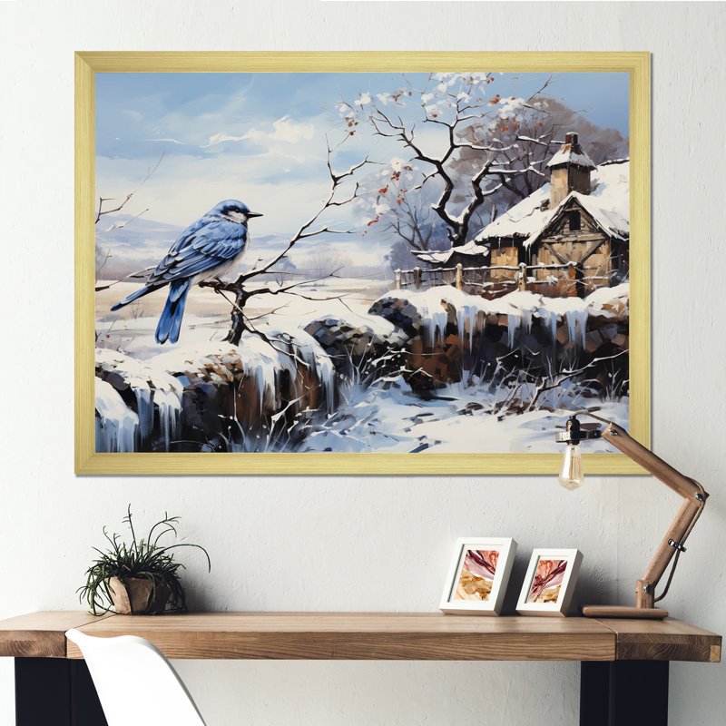 «The Magpieclaude Monets Winter I», reproduction sur toile, Encadrement doré, H 34 po x l 44 po x P 1,5 po