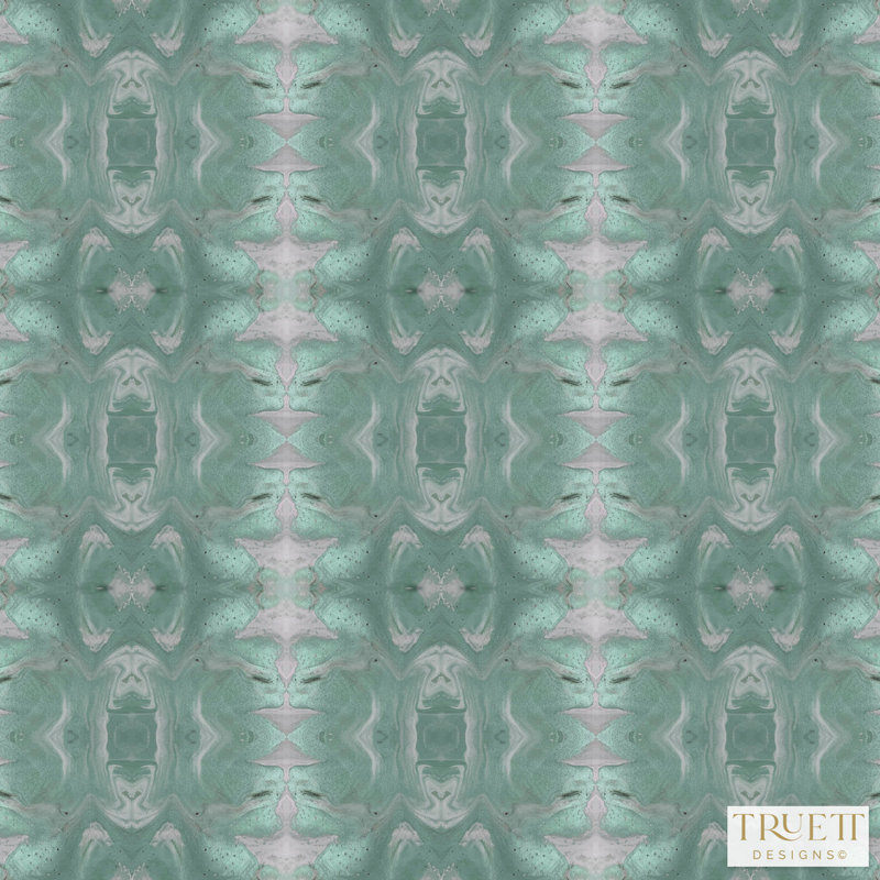Gilt Lumbar Pillow Cover & Insert, Jade Geometric